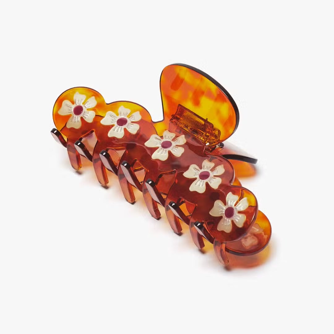 Scallop Claw Clip Long / Brown