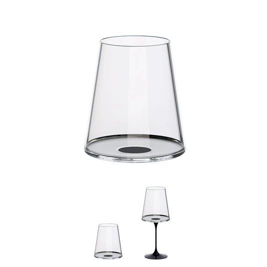 Split Glass 2 Set (Red Wine)/ Black