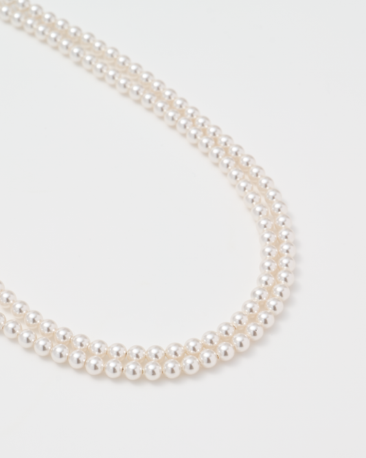 Many Way Long Pearl Necklace / Silver