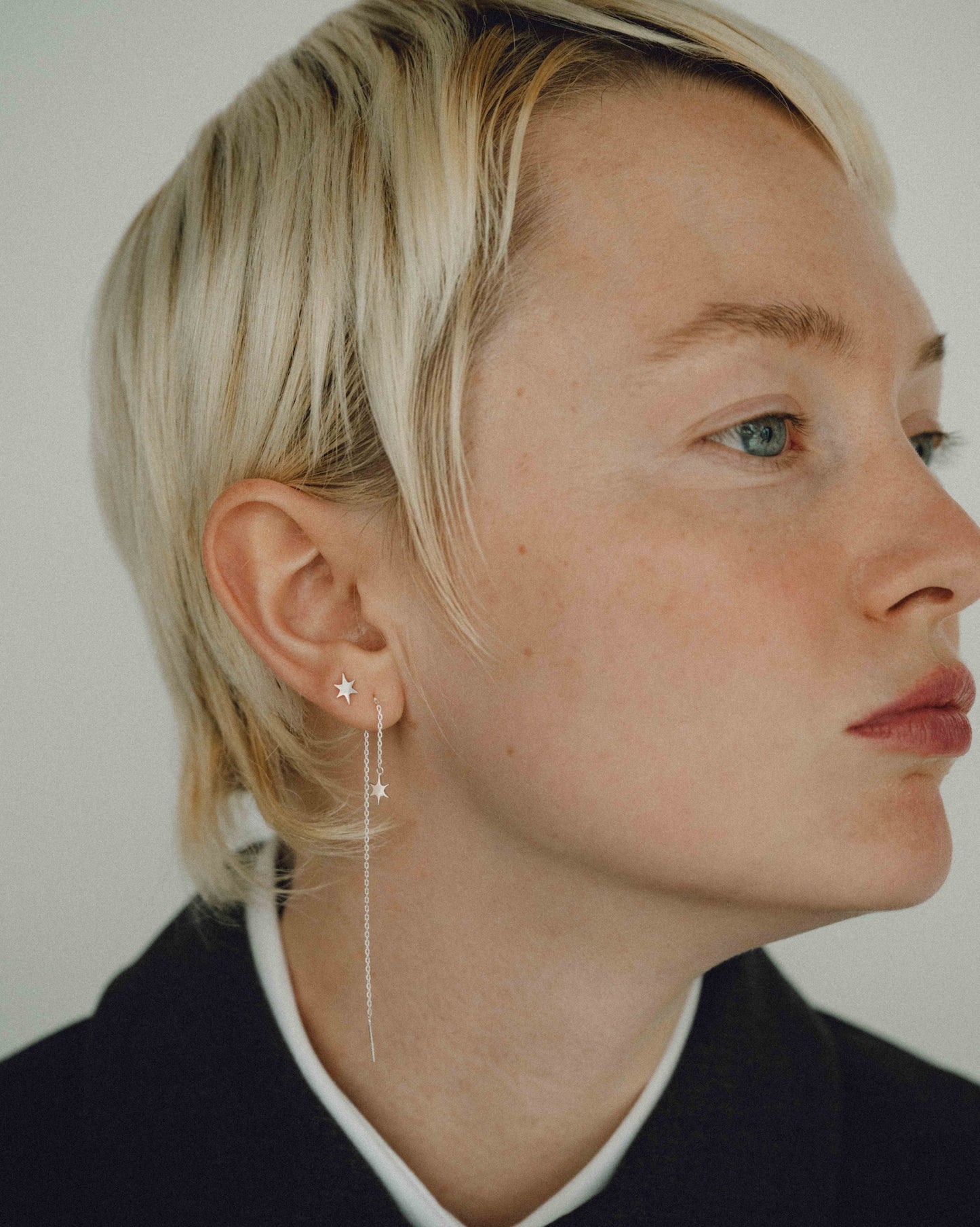 Sparkle Chain Pierce 片耳 / Silver