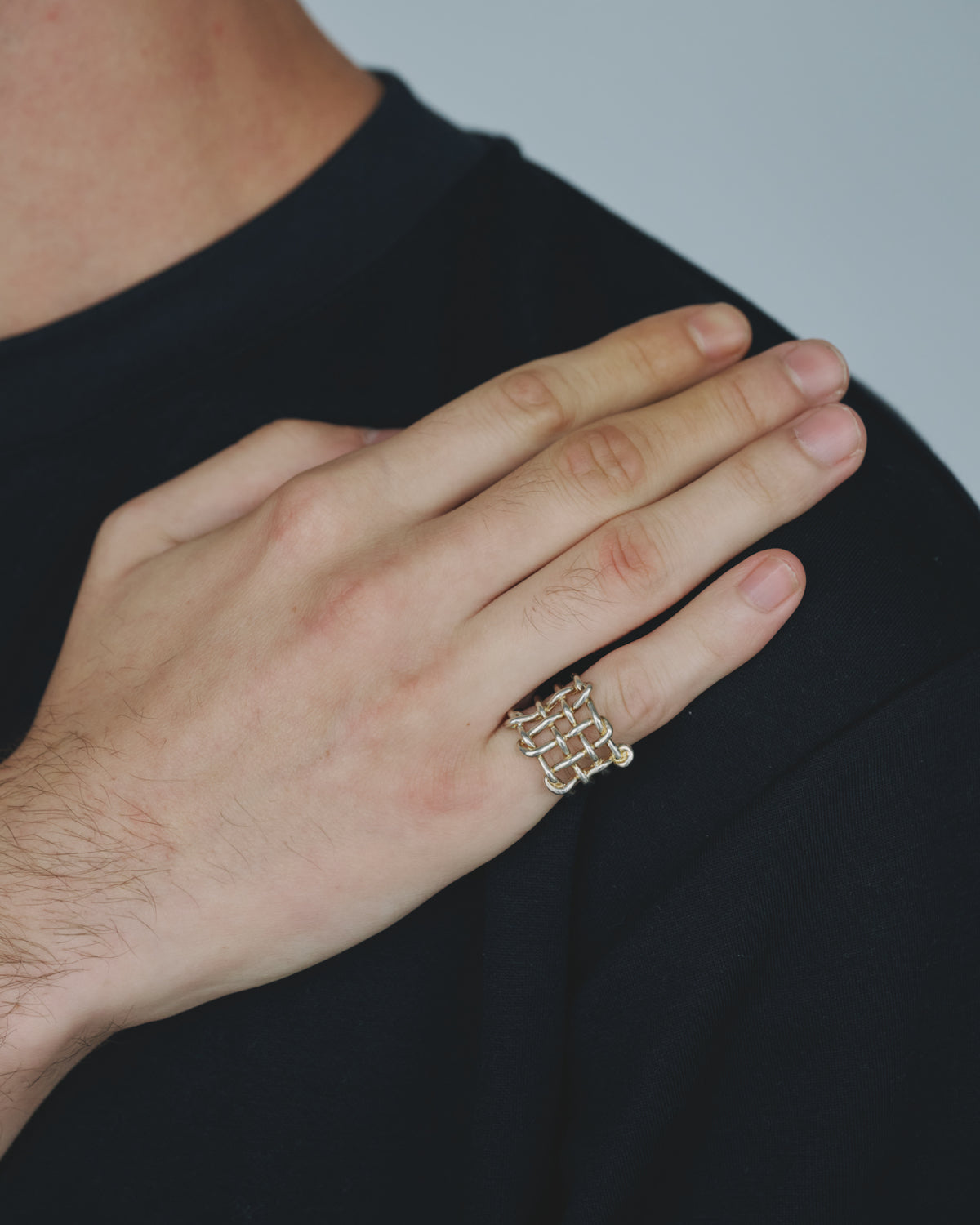 Louise Check Ring / Silver