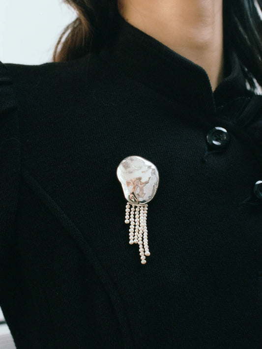 Bean Pearl Brooch