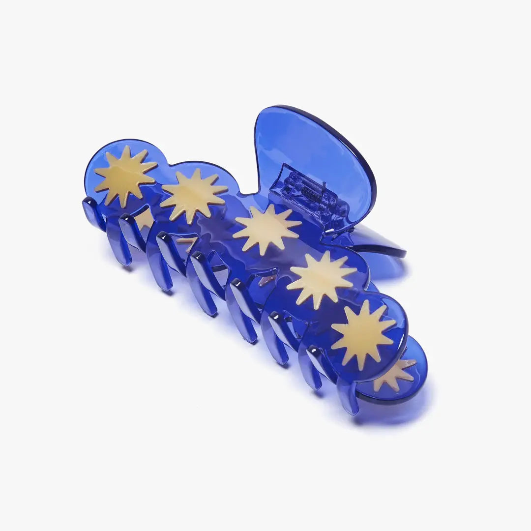 Scallop Claw Clip Long / Blue