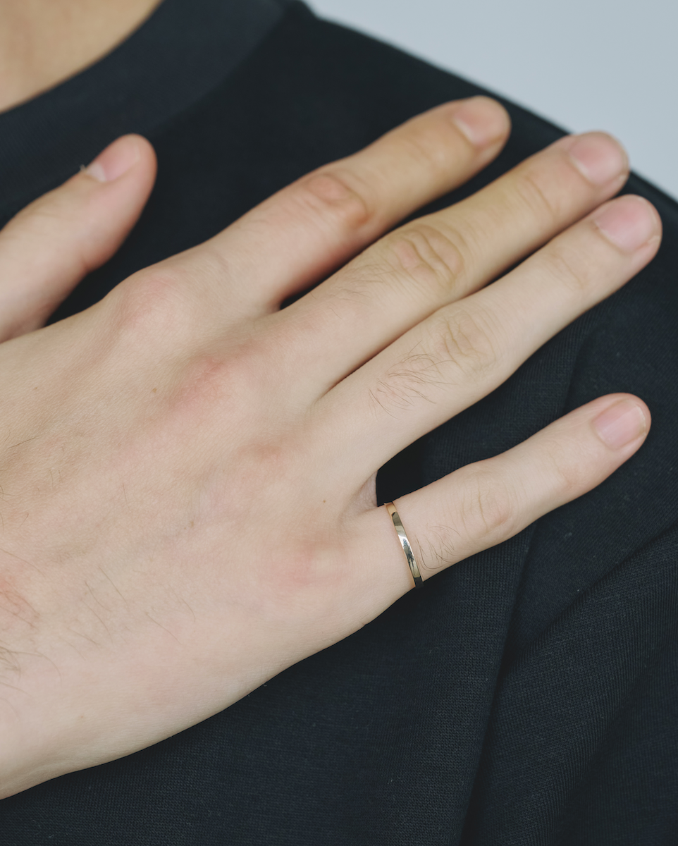 Flat Thick Ring 10K / Glossy