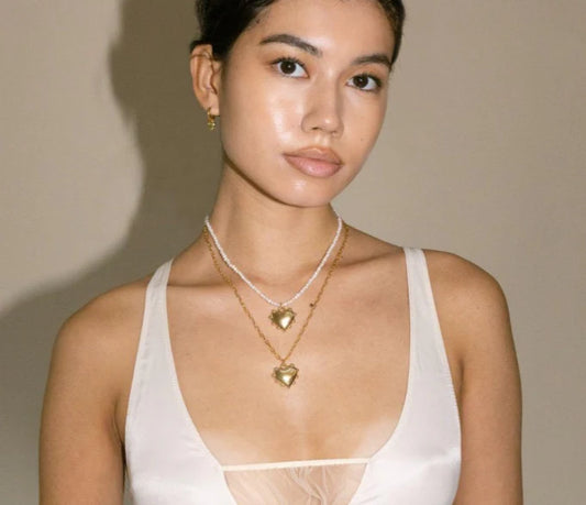 Milagros Heart & Pearl Necklace