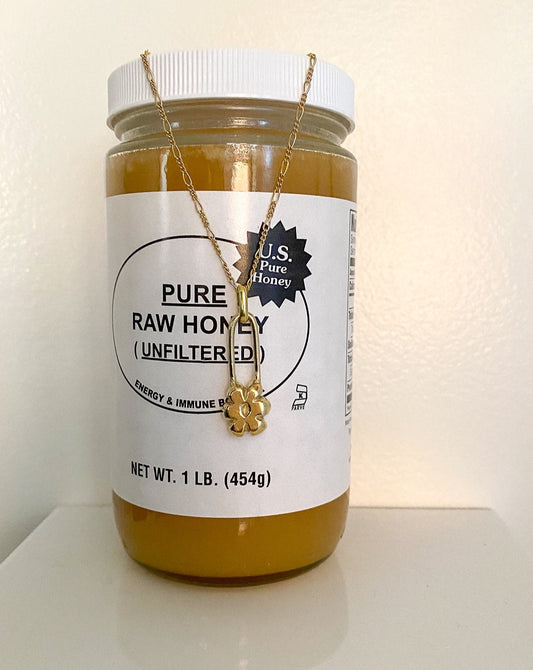 Flower Pin Necklace / Gold