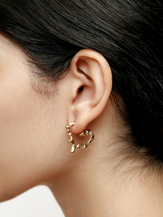 Miriam Heart Hoops / Gold