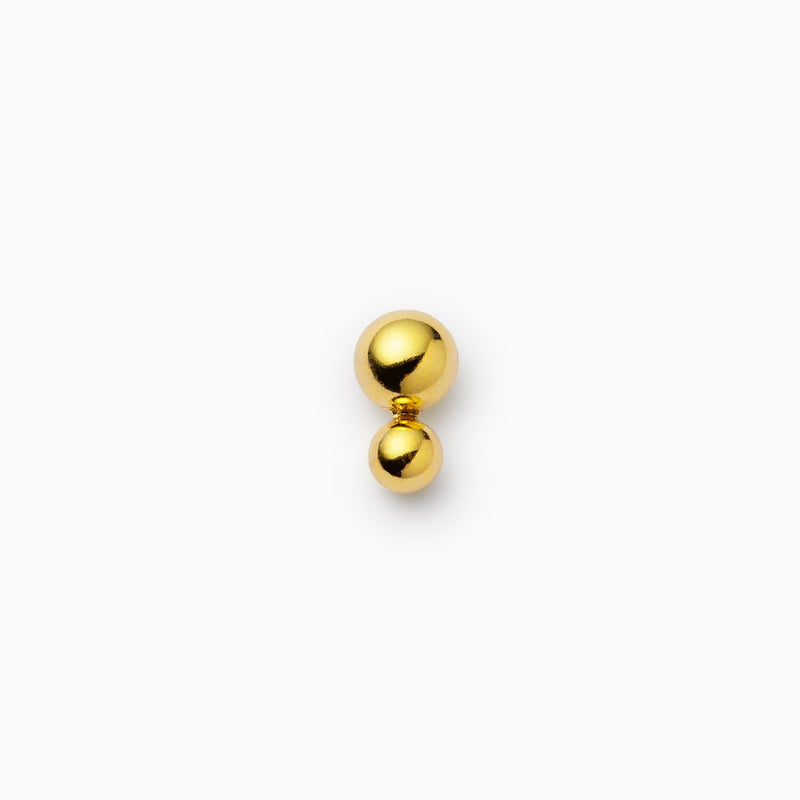 Asymmetry Ball Studs 5×7mm 片耳（Gold / Silver）