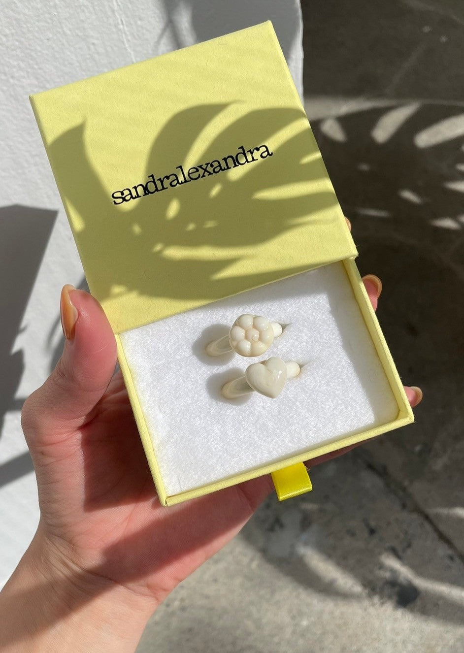 Ivory Glass Ring / Love