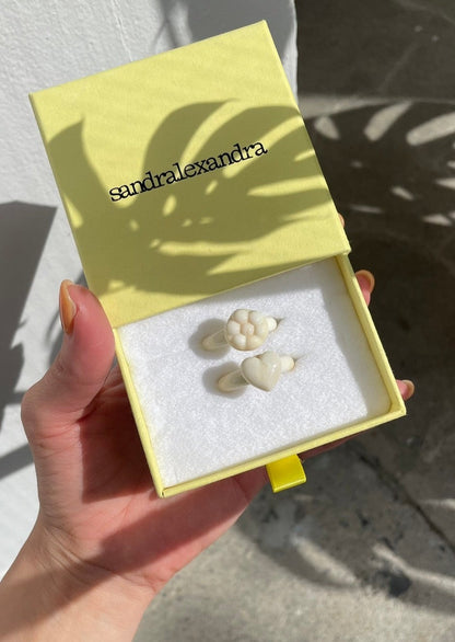 Ivory Glass Ring / Love