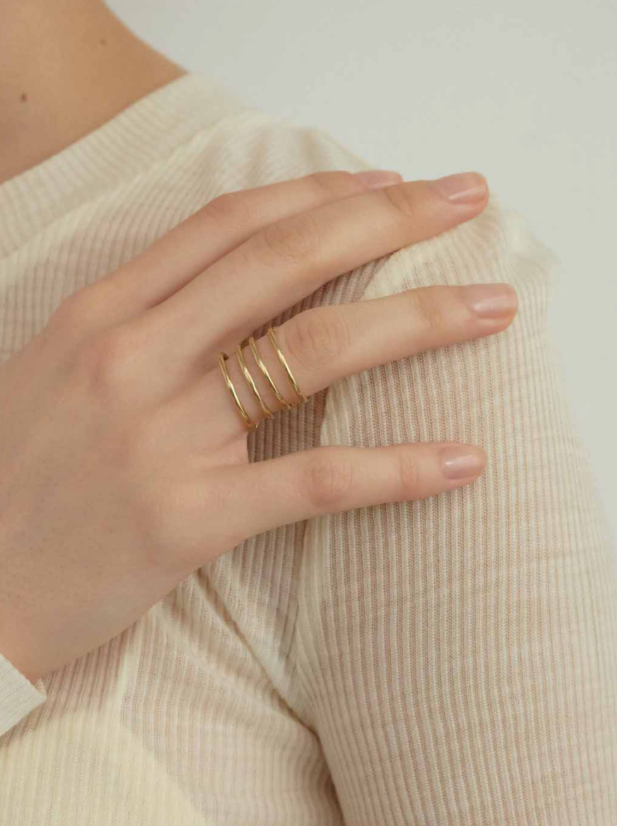 Louise Check Ring / Gold
