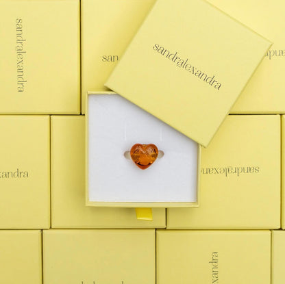 Love Glass Ring / Amber