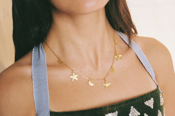 Nisa Star & Moon Necklace