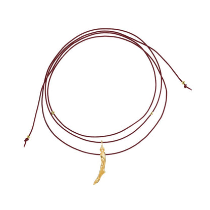 Molten Coral Leather Choker