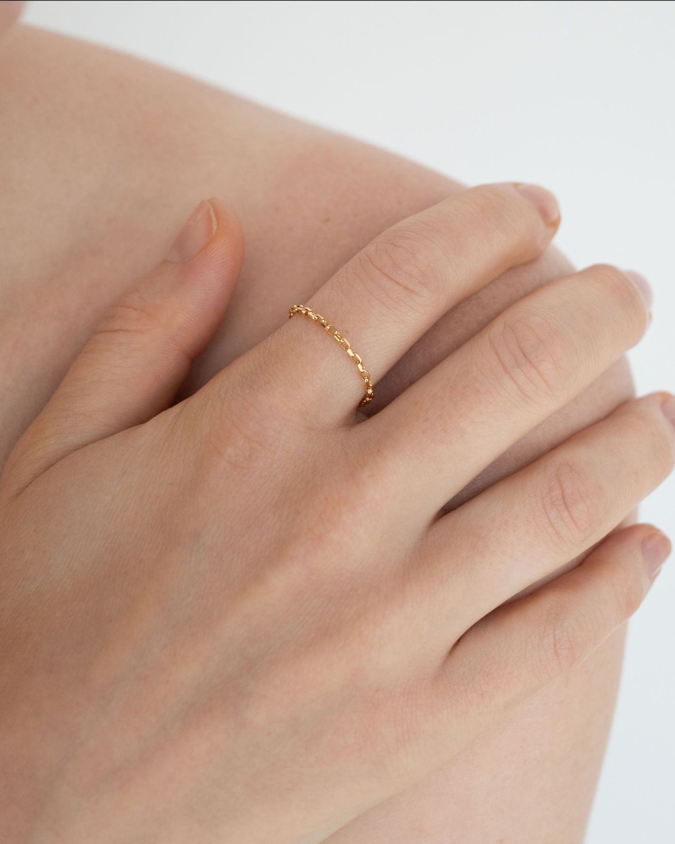 Square Chain DC Ring / 18K