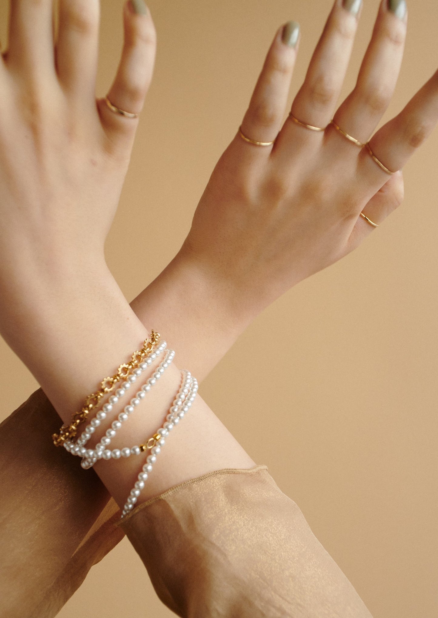 Many Way Long Pearl Necklace（Gold / Silver）