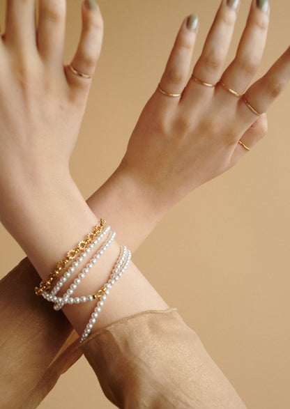 Many Way Long Pearl Necklace（Gold / Silver）