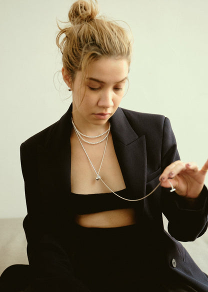 Constance Wrap Chain Necklace / Silver