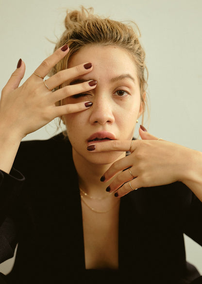 Hammer Finish Simple Ring / Gold