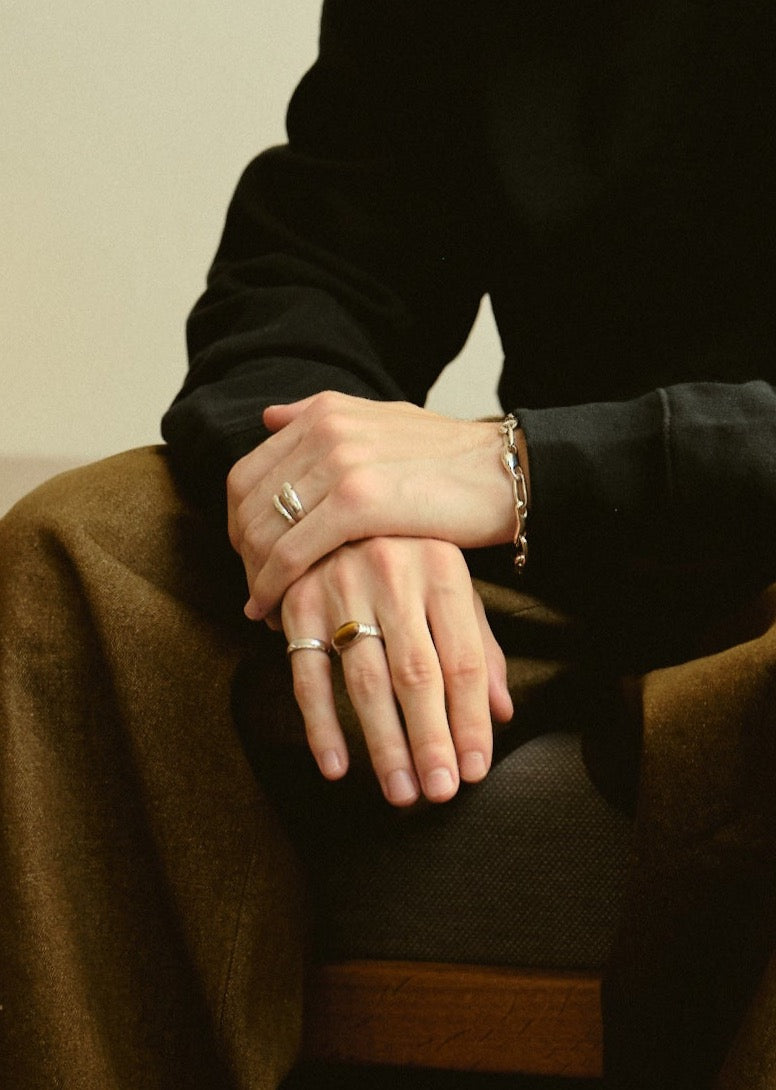 Column Tigers Eye Ring