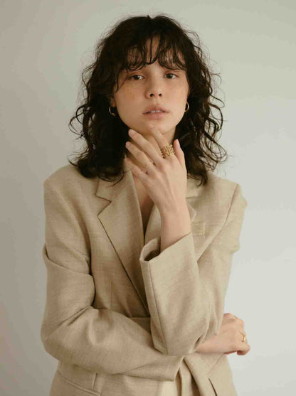 Louise Check Ring / Gold