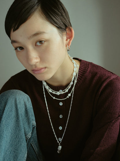 Cross Pearl Necklace（Gold / Silver）