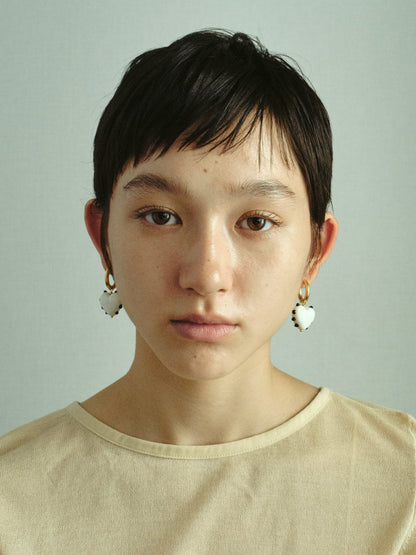 Milagros Heart Pierce / Ivory*Black