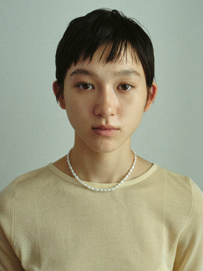 Rice Pearl Necklace / Mid（Gold / Silver）