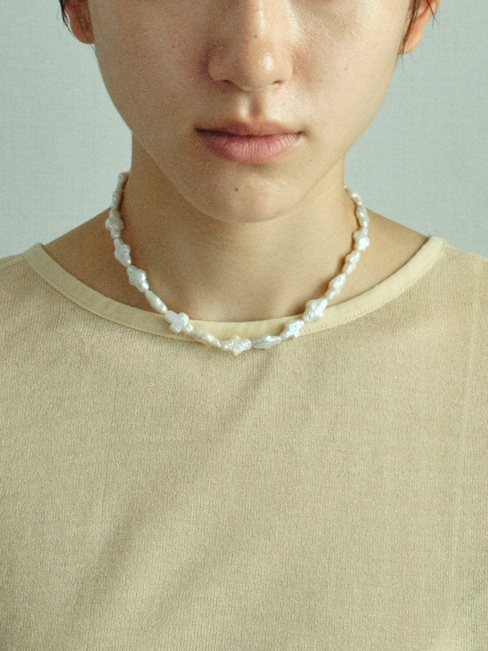 Cross Pearl Necklace（Gold / Silver）