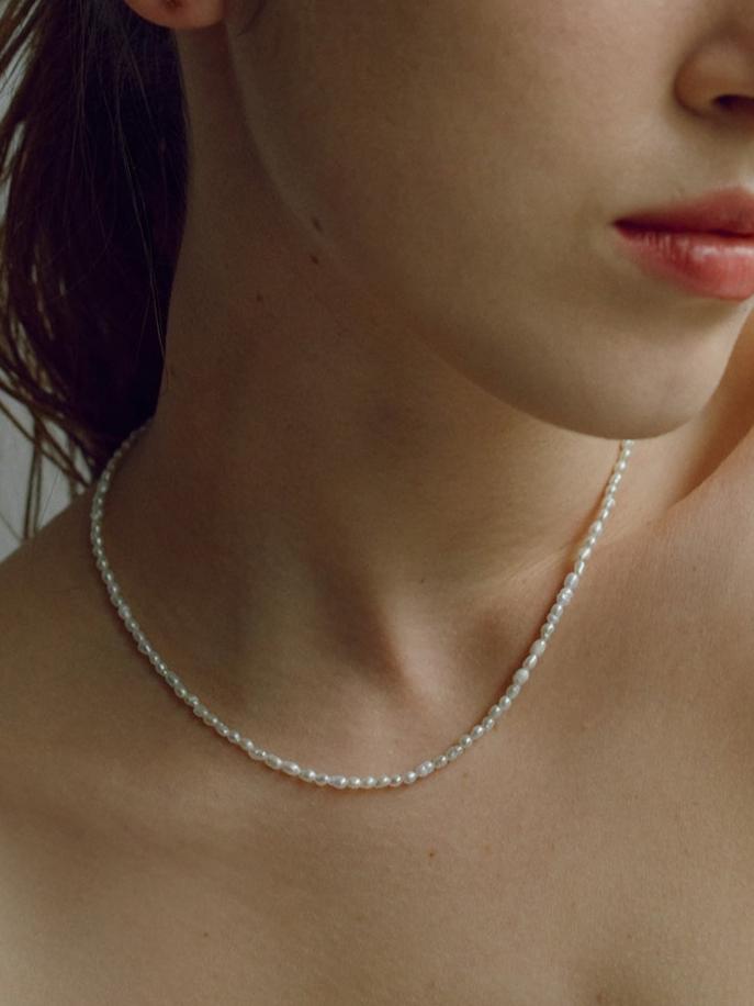 Rice Pearl Necklace / Tiny（Gold / Silver）