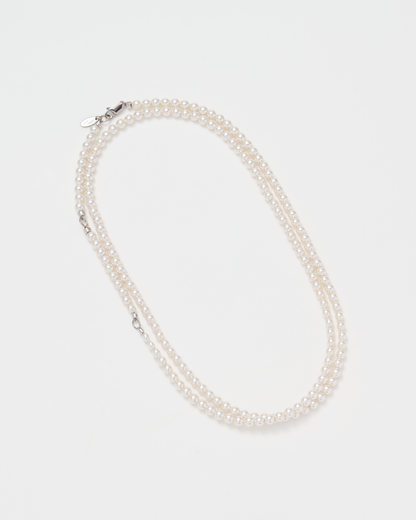 Many Way Long Pearl Necklace / Silver