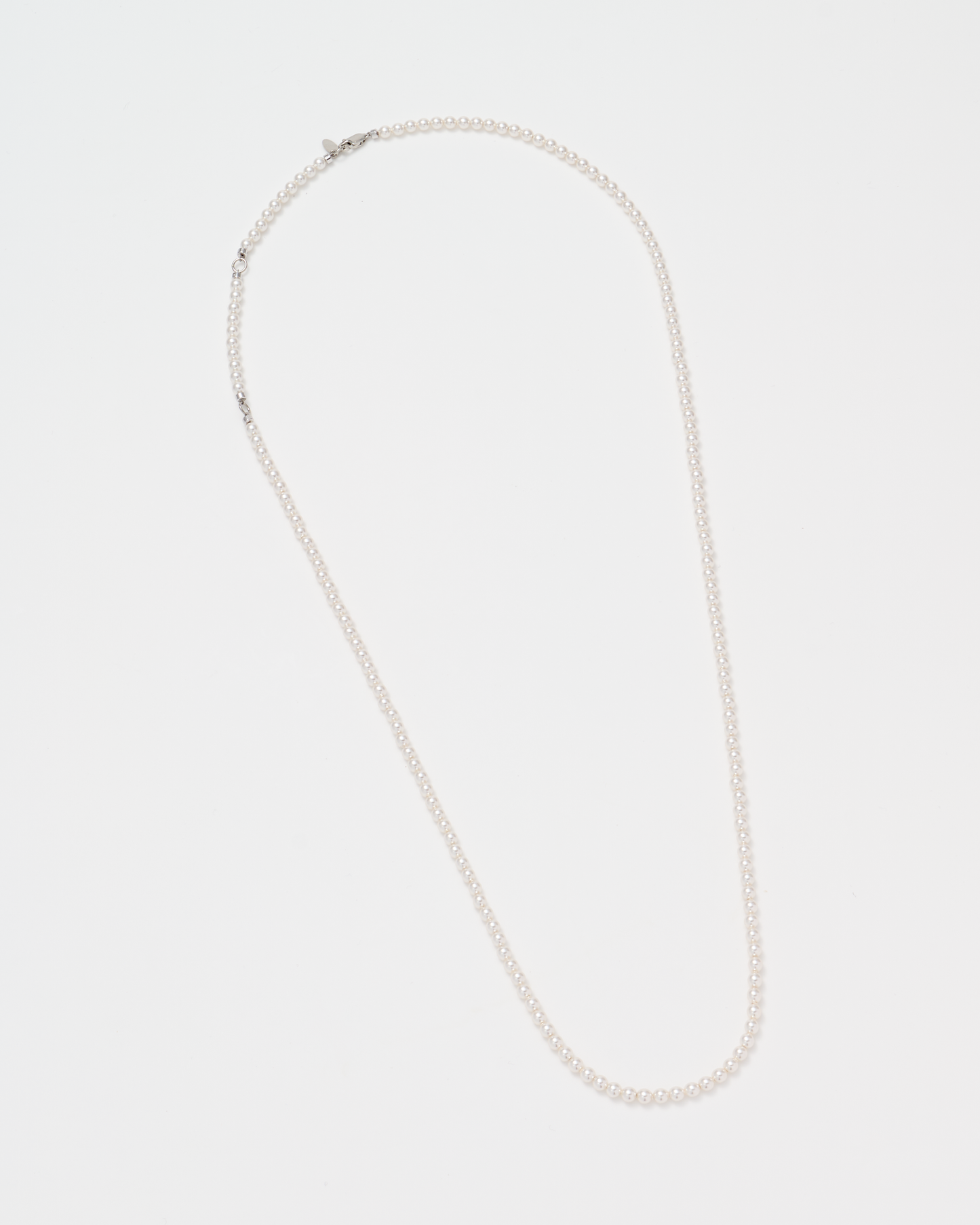 Many Way Long Pearl Necklace / Silver