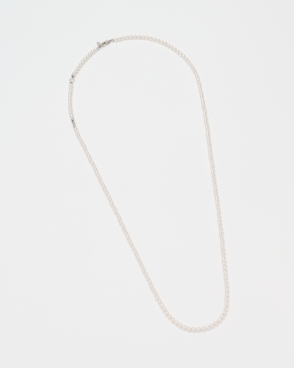 Many Way Long Pearl Necklace / Silver