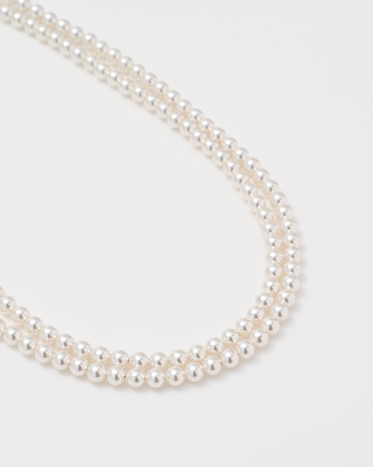 Many Way Long Pearl Necklace / Silver