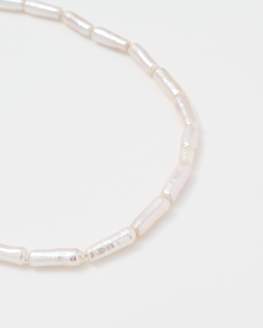 Stick Pearl Necklace / Silver