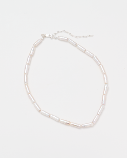 Stick Pearl Necklace / Silver