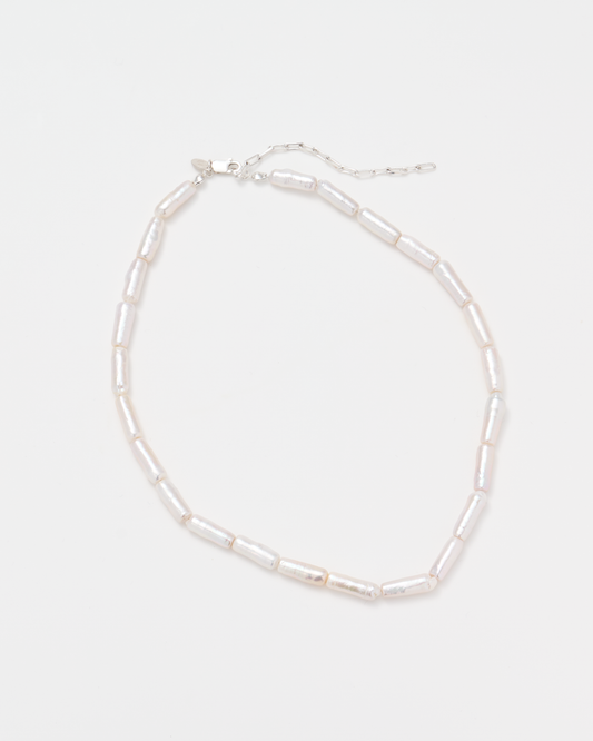 Stick Pearl Necklace / Silver