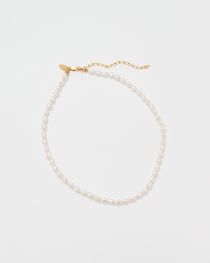 Rice Pearl Necklace  Mid / Gold