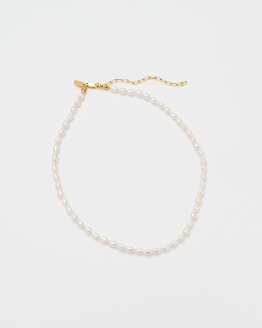 Rice Pearl Necklace  Mid / Gold