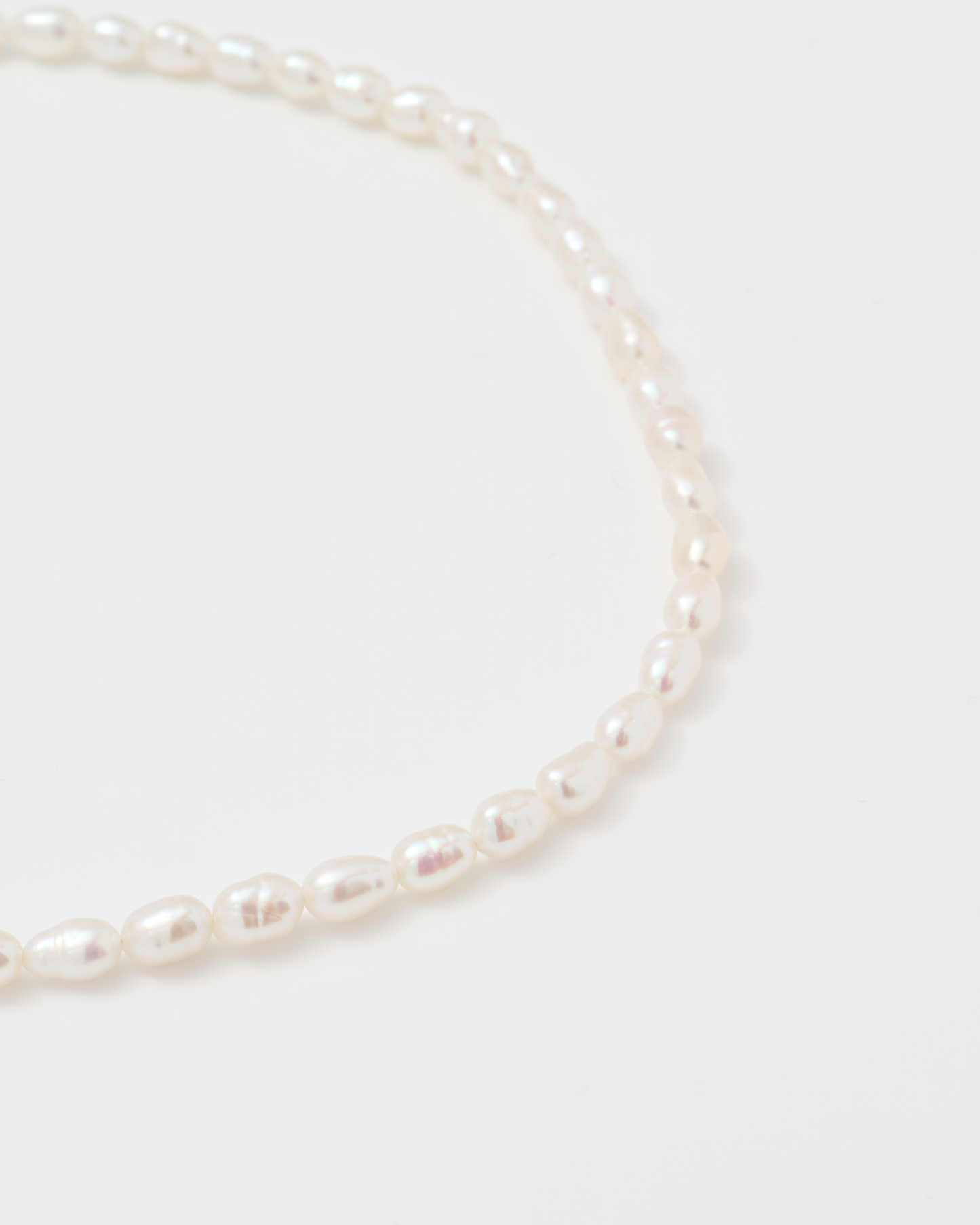 Rice Pearl Necklace  Mid / Silver