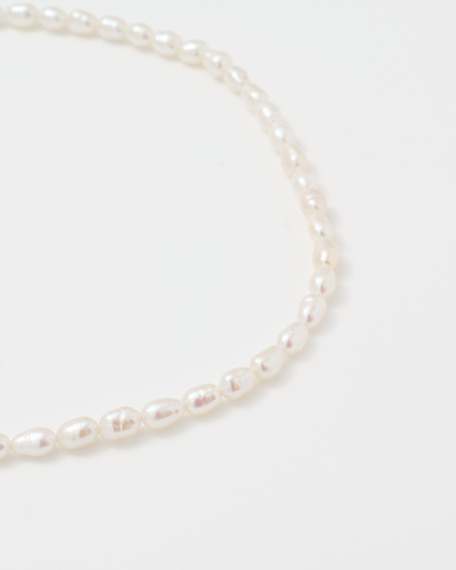 Rice Pearl Necklace  Mid / Silver