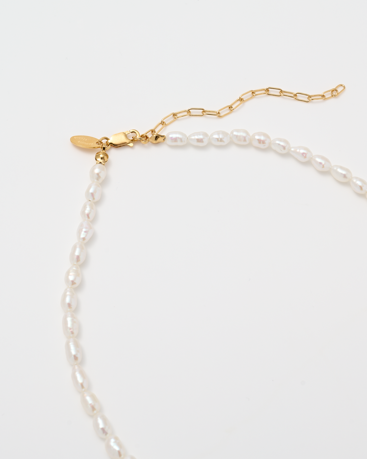 Rice Pearl Necklace  Mid / Gold