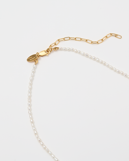 Rice Pearl Necklace Tiny / Gold