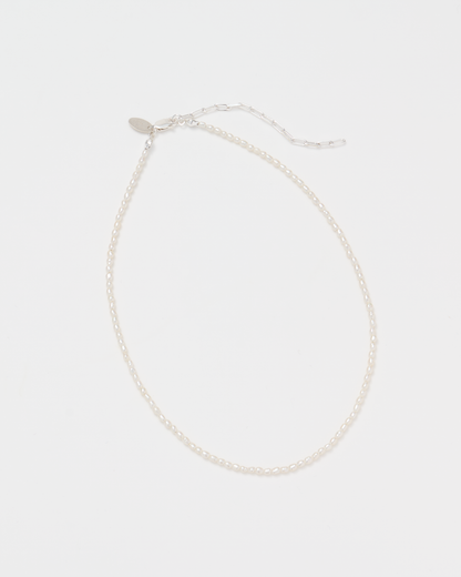 Rice Pearl Necklace Tiny / Silver
