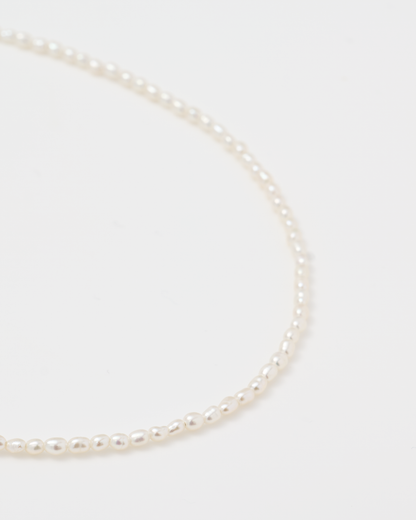 Rice Pearl Necklace Tiny / Gold