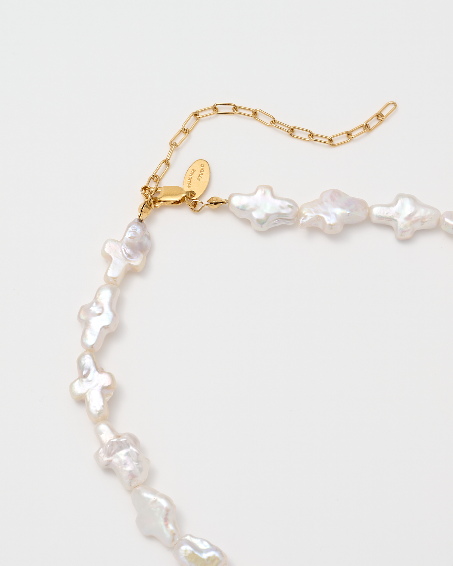 Cross Pearl Necklace / Gold