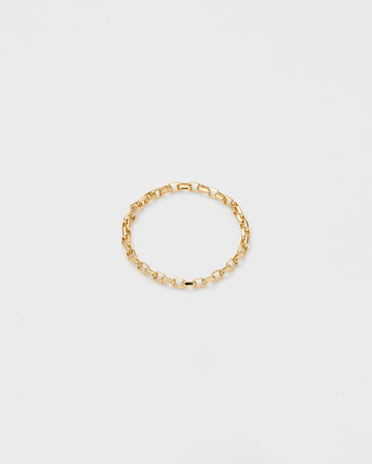Square Chain DC Ring / 18K
