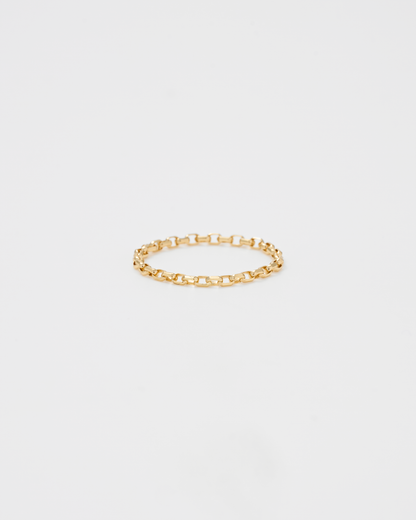 Square Chain DC Ring / 18K