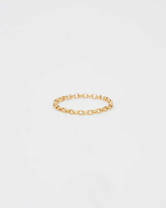 Square Chain DC Ring / 18K