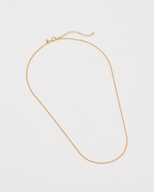 Thin Ball Chain Necklace / Gold